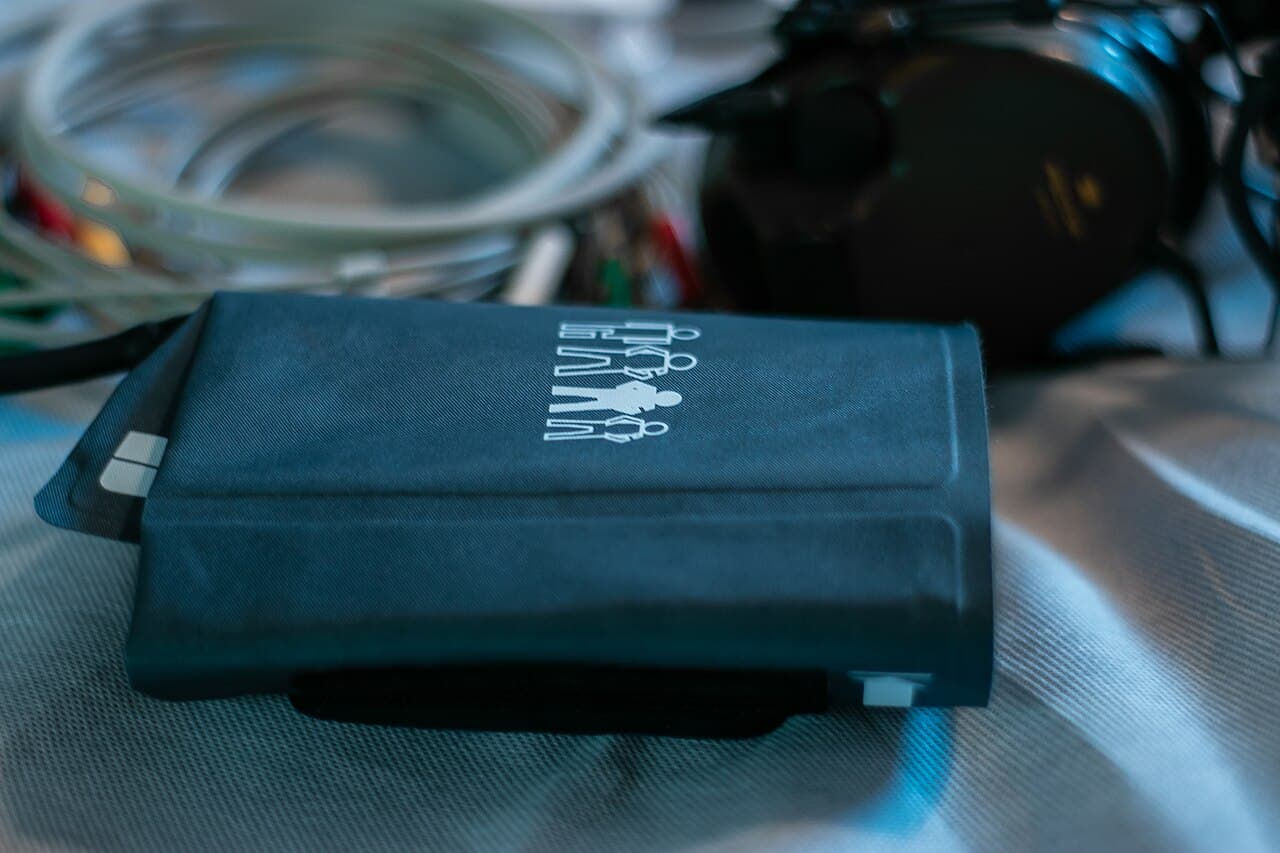 A blood pressure cuff used by an emergency medical team